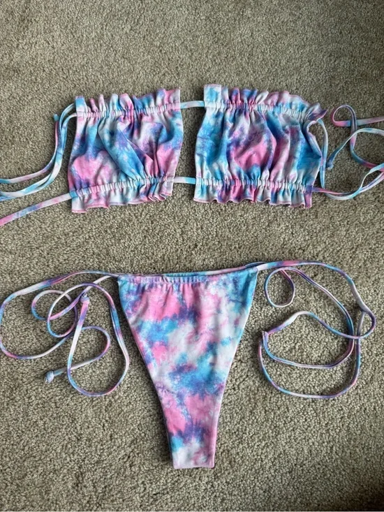 Tie-Dye Pink Blue Purple Bikini Set NWOT