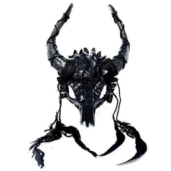 Krampus Ram Goat Demon with Horns Devil Halloween Masquerade Masks Party
