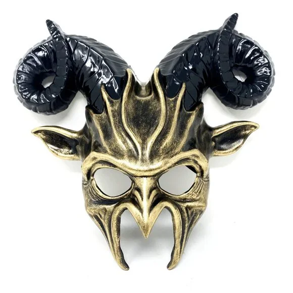 Krampus Ram Goat Demon with Horns Devil Halloween Masquerade Masks Party
