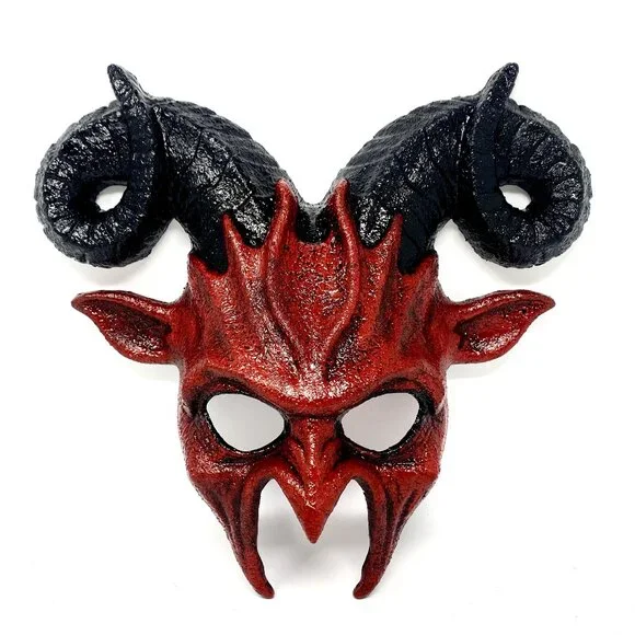 Krampus Ram Goat Demon with Horns Devil Halloween Masquerade Masks Party
