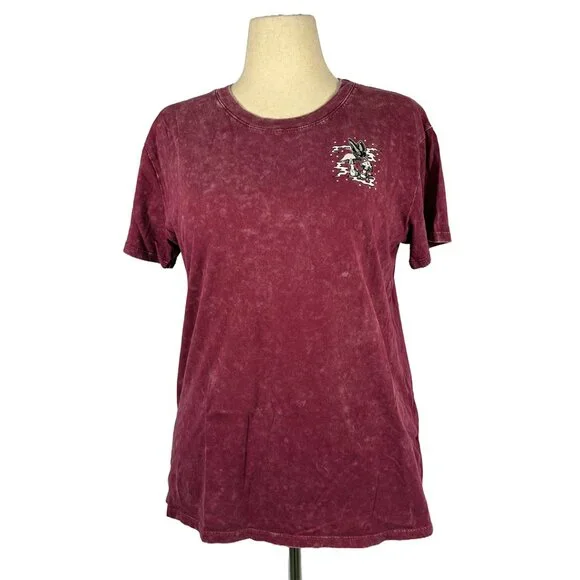 Empyre Zumiez T Shirt | Red Acid Wash Short Sleeve Tee Shirt