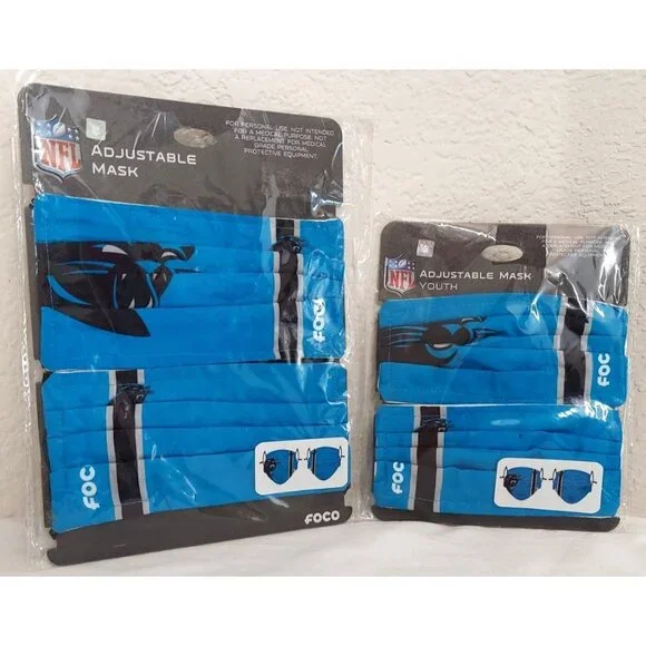 NFL Game Day Jacksonville Jaguars Adult And Youth Set of Adjustable Face Masks
