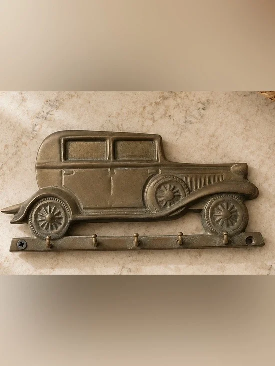Vintage FOUNDRY Solid Brass Car Hook Key Holder