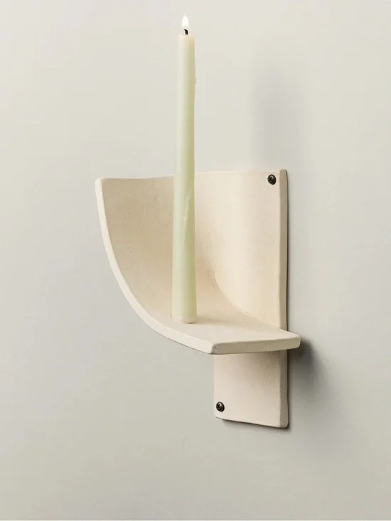 SIN Kahn Candle Sconce in Bone NIB