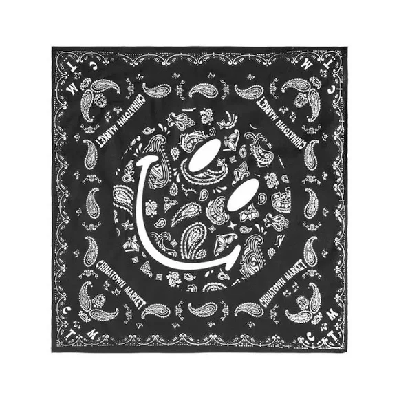 NWT Market x YG 4hunnid Paisley Smiley Bandana Black