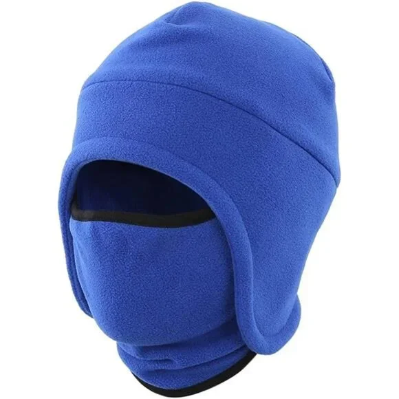 Men’s Warm 2 in 1 Hat Winter Fleece Earflap Skull Sports Beanie Ski Mask