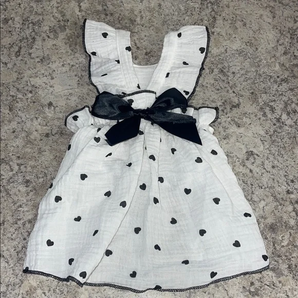 Heart Print Pet Dress with Bow