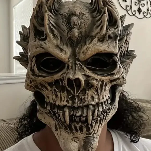 Skull Halloween Mask Skeleton Reaper Demon Devil Scary Spooky Cosplay - NEW!