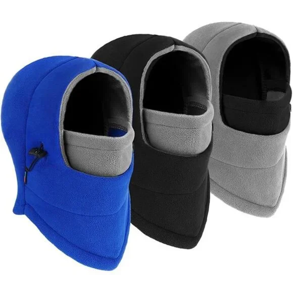 3 Pcs Men's Ski Mask Windproof Ski Hoodie Winter Face Covering Neck Gaiter