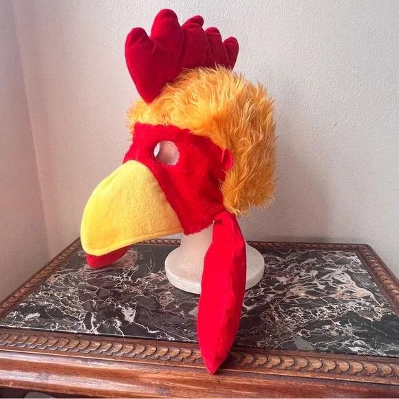 Chicken head mask.Orange,yellow, red. Costume Halloween