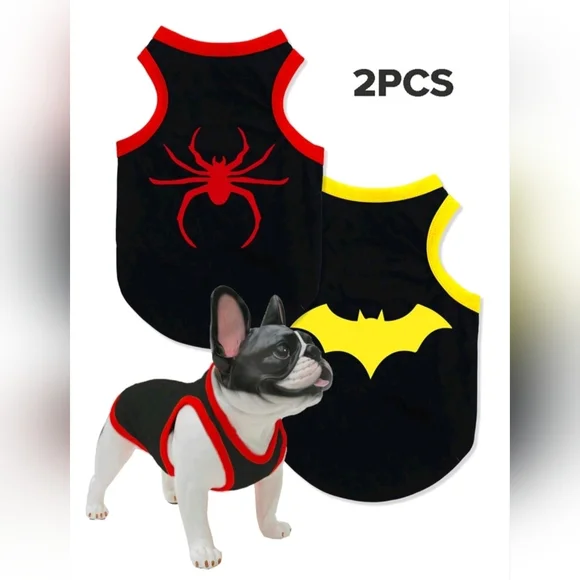 2 New Pet Batman/spiderman tee