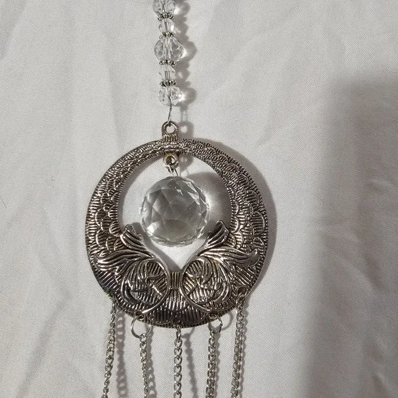 Boho Crystal Celestial And Silver Sun Catcher 12 Inch