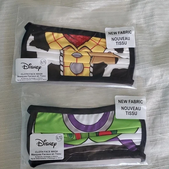 Toy Story Woody and Buzz Fabric Face Masks
