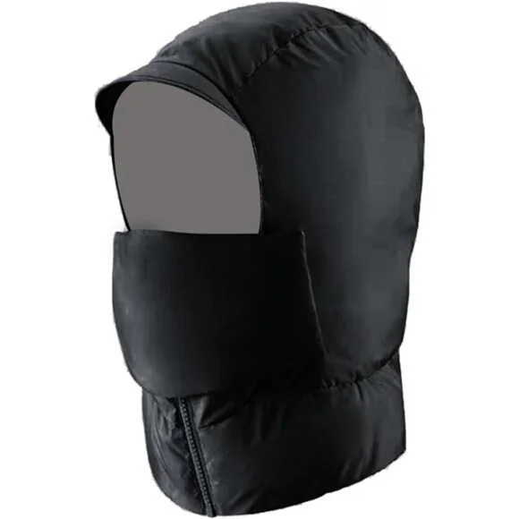Unisex Winter Warm Hat Windproof Sleeping Bag Waterproof Cap, Black