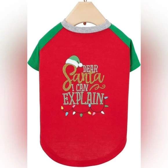 NEW Funny Pet Santa Shirt, Dog/Cat Size Large