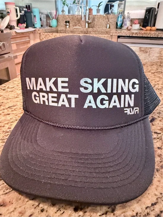 RVCA Men’s Black 'Make Skiing Great Again' Trucker Hat