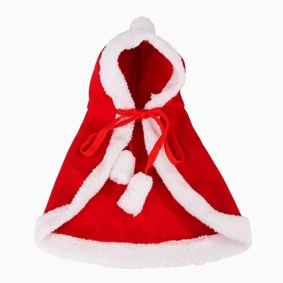 Christmas cape for cat, cat and costume, pet cape costume with hat, cat sweater