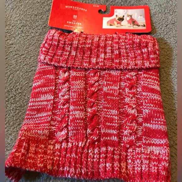 Dog or Cat Sweater Red & White