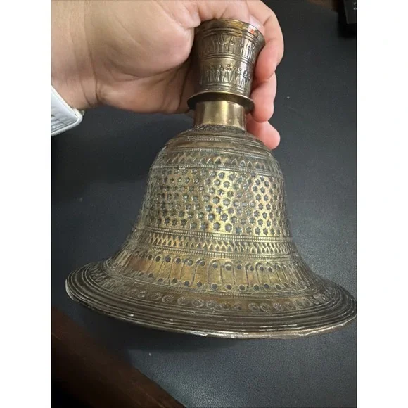 Antique Old Fine Silver Inlay Bidri Work Iron Hookah Base Pot Collectible!!