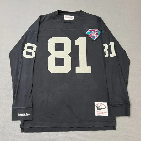 Mitchell & Ness Throwback Jersey Men's Large Black Tim Brown #81 Oakland Raiders