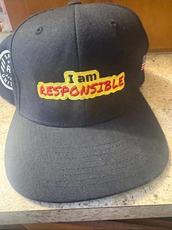 Black 'I Am Responsible' Embroidered Baseball Cap