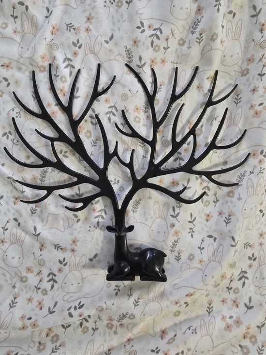 Decorative Deer Antler jewelry Hook - Black plastic