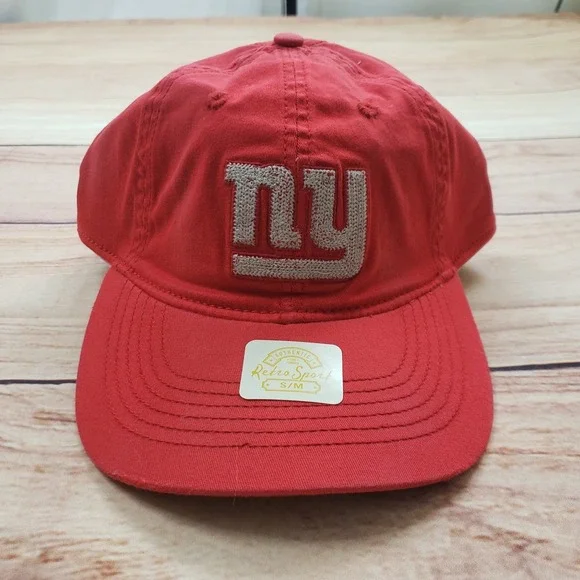 New York‎ Giants Hat Cap Fitted Mens S/M Red Lightweight Football Retro Sport A1