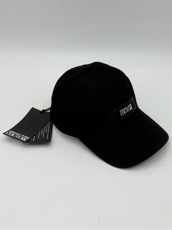 Versace Jeans Couture Black Logo Patch Baseball Cap Hat NWT Authe