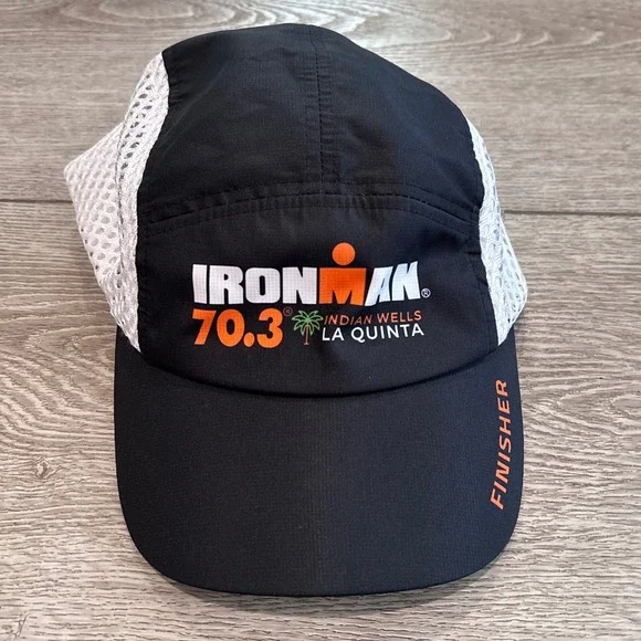 Ironman 70.3 Indian Wells Hat‎ Unisex Black White Mesh Finisher Cap Boco Gear