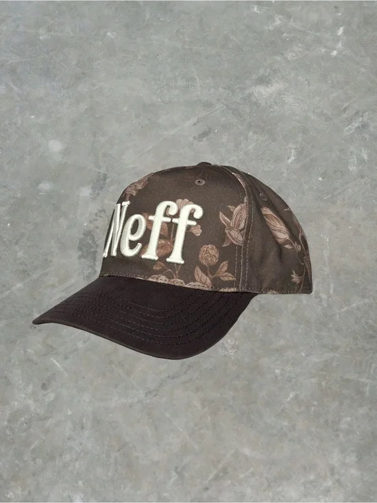 ☀️ Neff Floral Snapback Hat OSFA Brown NWT