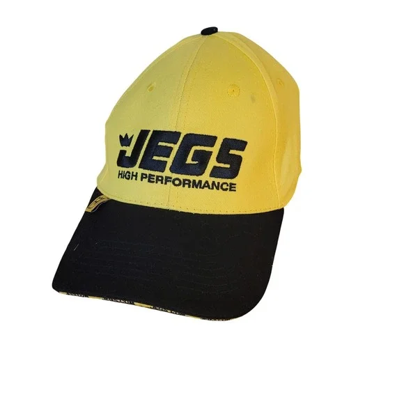 JEGS High Performance Racing Hat Yellow Black Adjustable Baseball Cap‎ 551-100