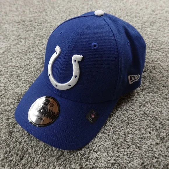 NEW Indianapolis Colts‎ Hat Cap Strap Back Blue Logo NFL Football New Era Mens