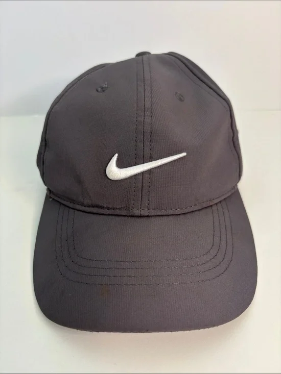 Nike Dri Fit Gray Baseball Cap with White Swoosh