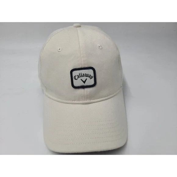 Callaway Golf Flex Fitted S-M Hat Cap Polyester Blend Casual Dad Men Women White