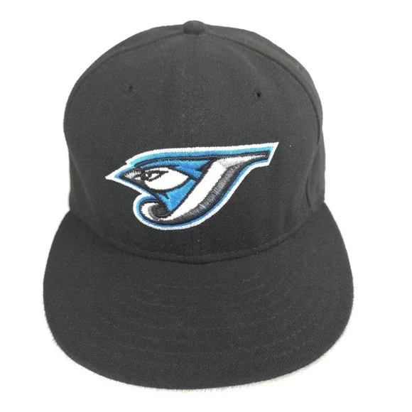 Toronto Blue Jays Hat On Field Players Cap Fitted 7 5/8‎ Black MLB Baseball USA