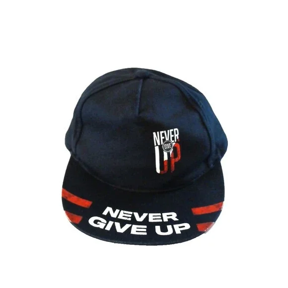 Black & Red ‘Never Give Up’ Hat – Dark Street Edge Snap Back