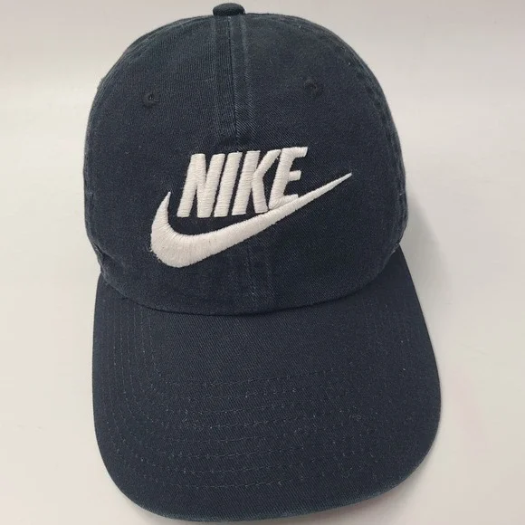 Nike Hat Strapback Black White Heritage86‎ Swoosh Logo S1ZE Dad Cap Casual Men