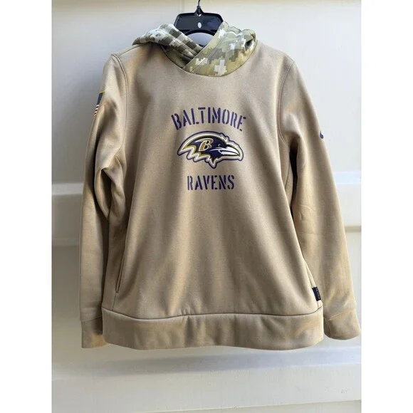 Nike Baltimore Ravens Football Salute to Service Hoodie Men's Sideline Pullover