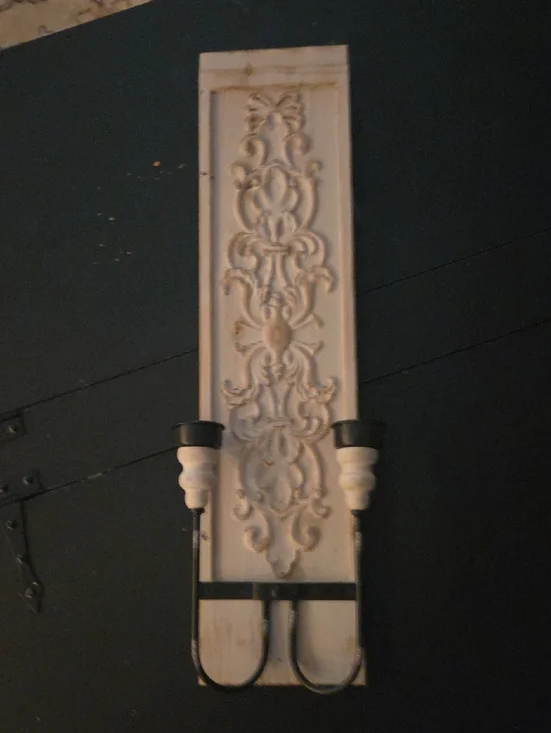 Ornate White Wall Sconce Candle Holder