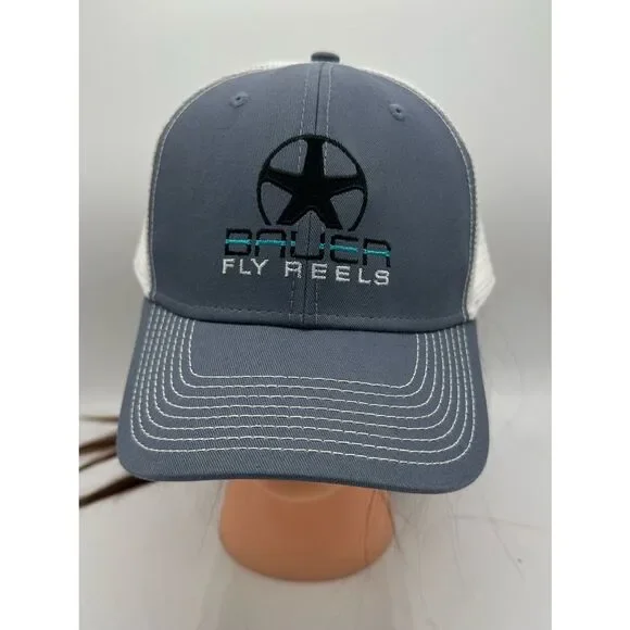 Bauer Fly Reels Smooth Trucker Hat in charcoal gray and white