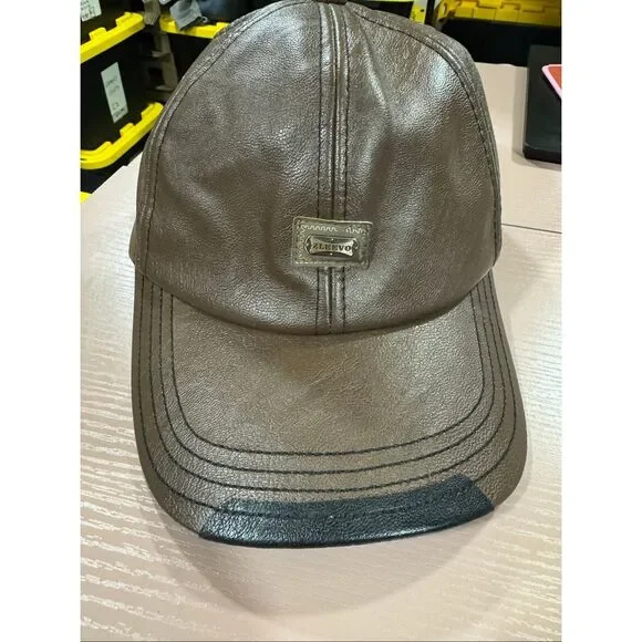 Brown Vegan Leather Hat