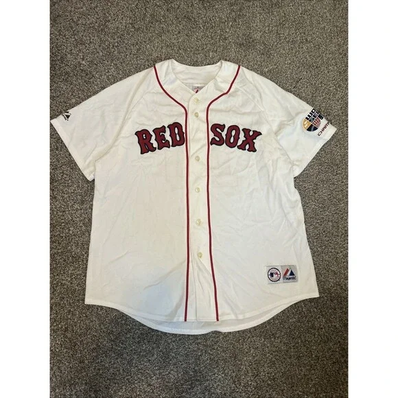 Authentic Boston Red Sox #19 Josh Beckett MLB Jersey 2007 World Series Patch XL