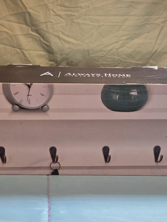 Encore Home Decor Wall Shelf w/ Hooks Classic New In Box