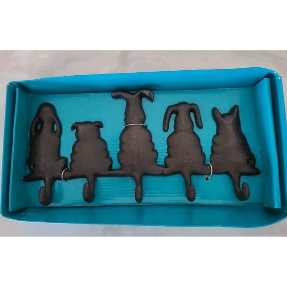 Coat Hanger Wall Mount Dogs Motive Metal