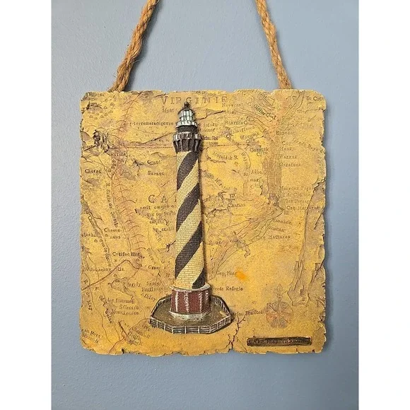Cape Hatteras NC Lighthouse Resin Wall Plaque Hanging 7.5