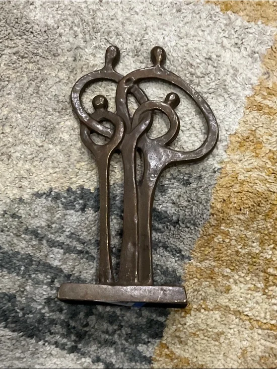 Dayna B Family of 4rings of love Abstract Metal Sculpture in Bronze Tone