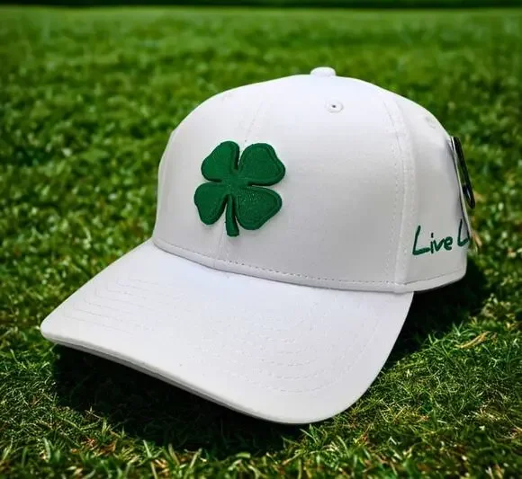 Black Clover Premium Clover 16 Flex Fit Hat White S/M Nick's Camp NWT Golf Cap