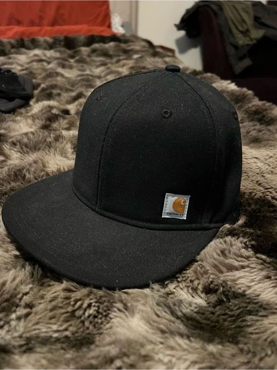 Carhartt Black Snapback Hat with Logo Patch