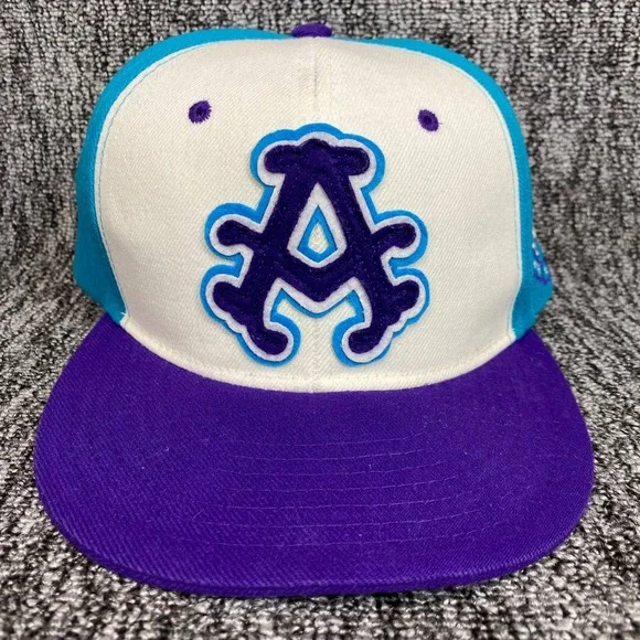 Vintage Akademiks Hat Purple Teal White Y2K Streetwear Cap Embroidered Logo