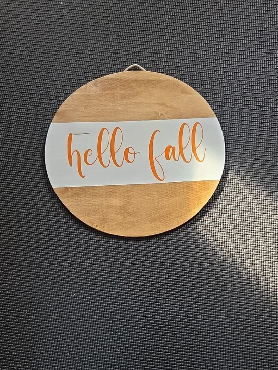 Hello Fall Wooden Wall Decor - Orange and White